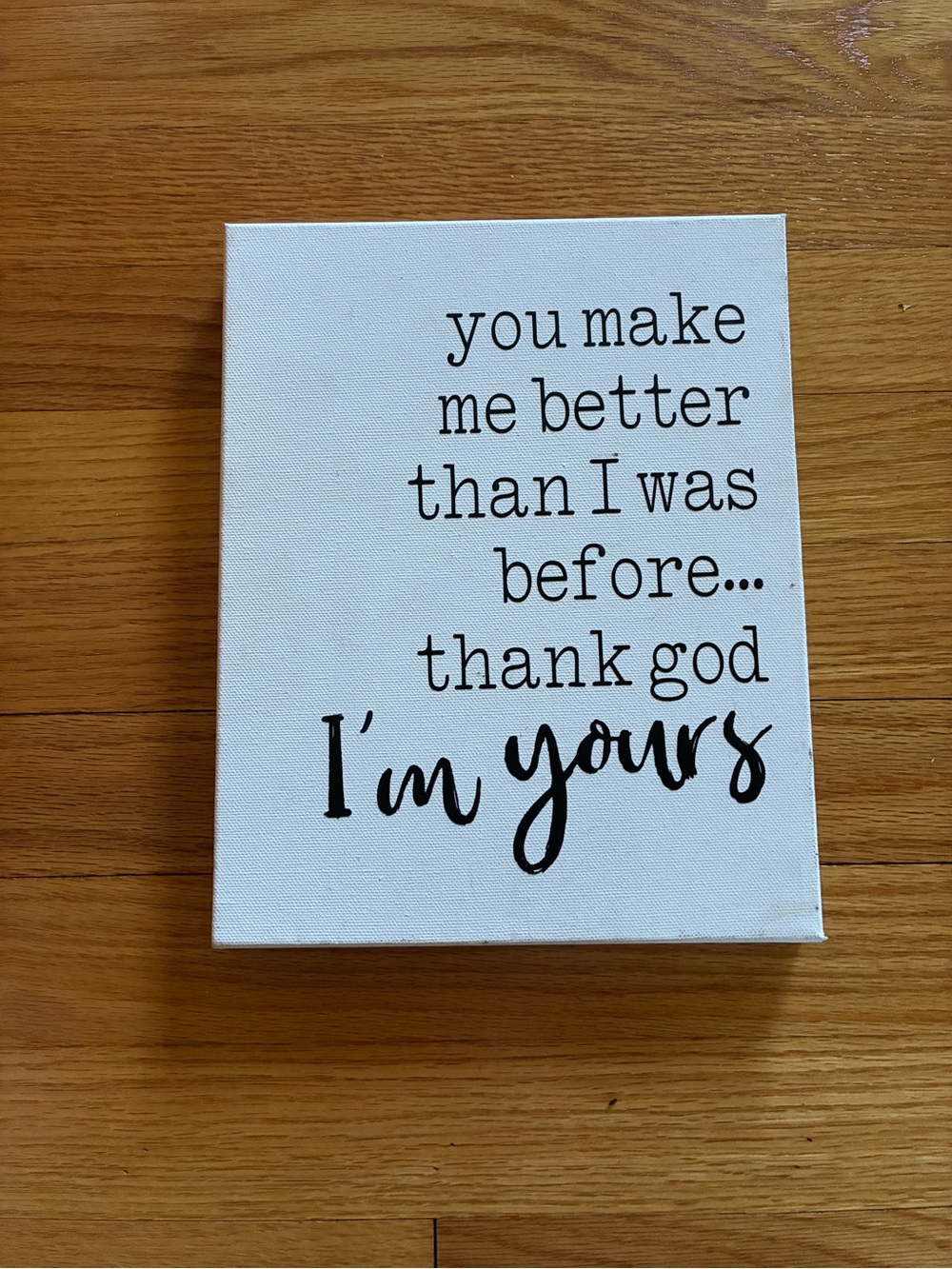 Canvas Wall Art - "I'm Yours" Inspirational Quote in White and Black